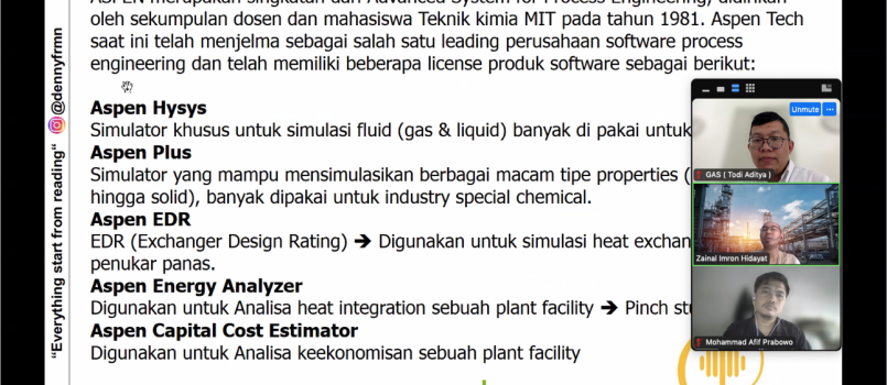 TRAINING HYSYS SIMULASI PROSES TEKNIK KIMIA