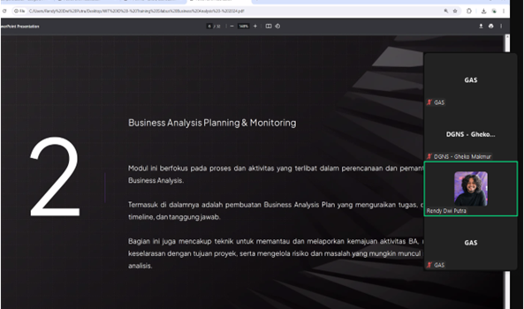 TRAINING IT BUSINESS ANALYSIS