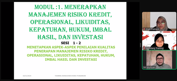 TRAINING MANAJEMEN RISIKO PERBANKAN